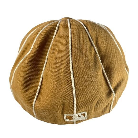 MY CAP Chicago White Sox Baseball Hat Cap Size 7 1/8 Tan White Stripe MC Fitted - Picture 4 of 5